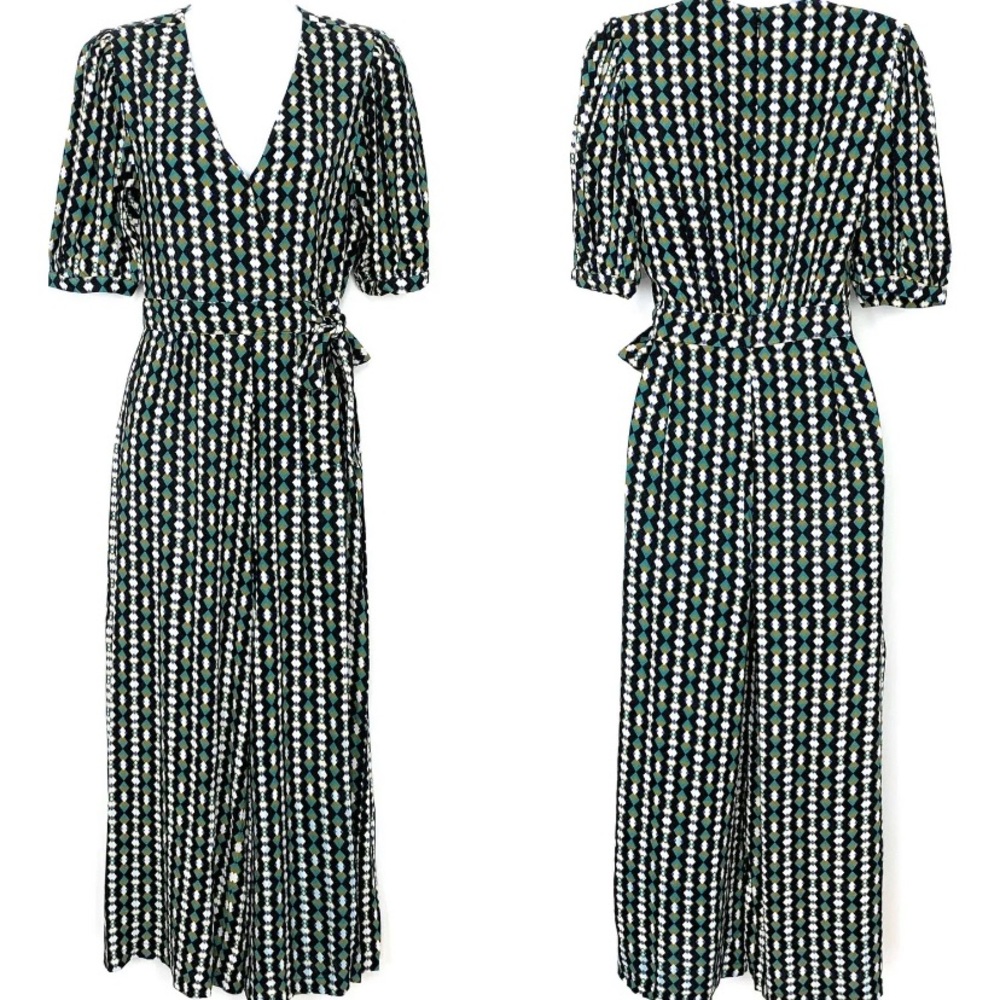 Anthropologie Kachel Evie Abstract Jumpsuit Black Motif Size 2 NWT - Picture 5 of 11
